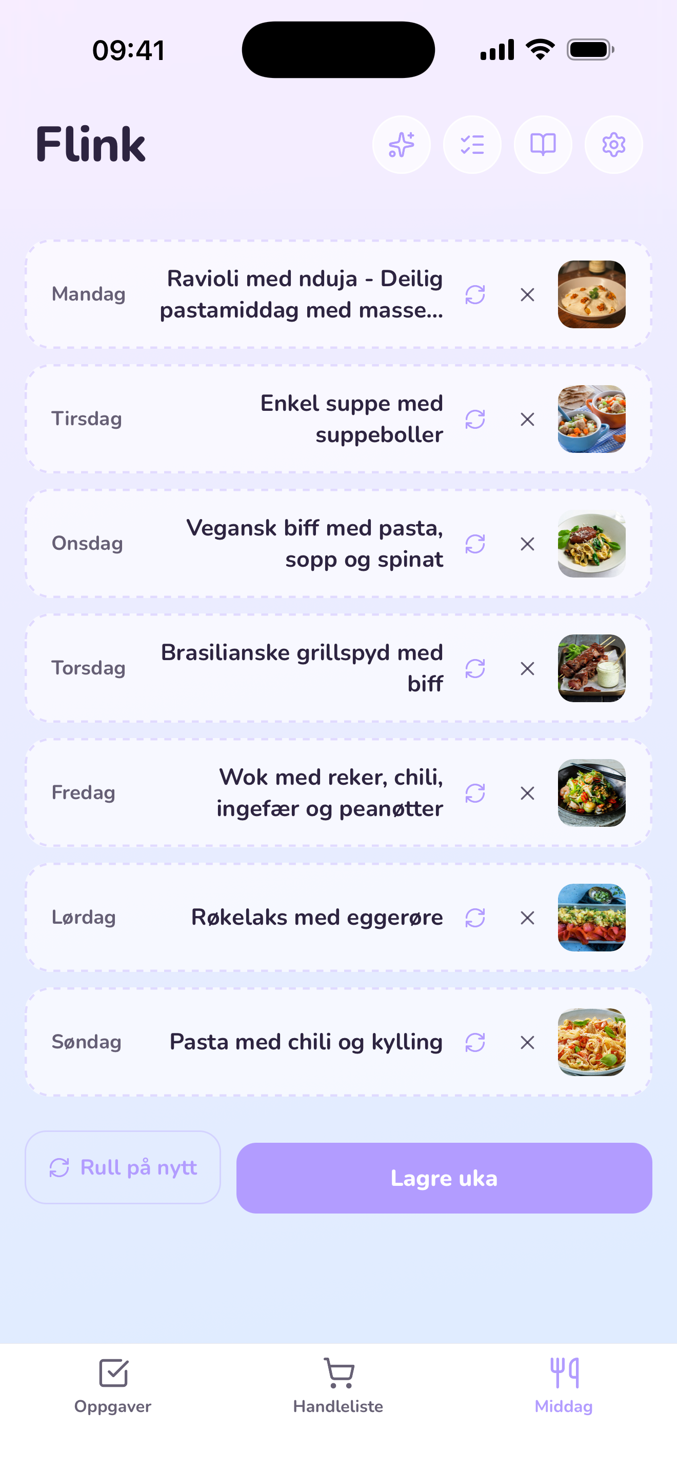 Forslag til hele uka i Flink